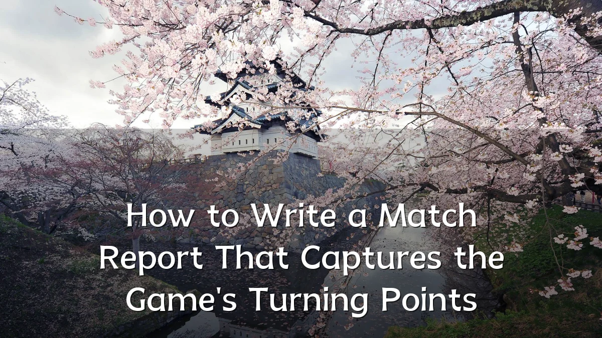 How to Write a Match Report That Captures the Game's Turning Points