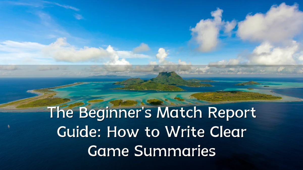The Beginner's Match Report Guide: How to Write Clear Game Summaries